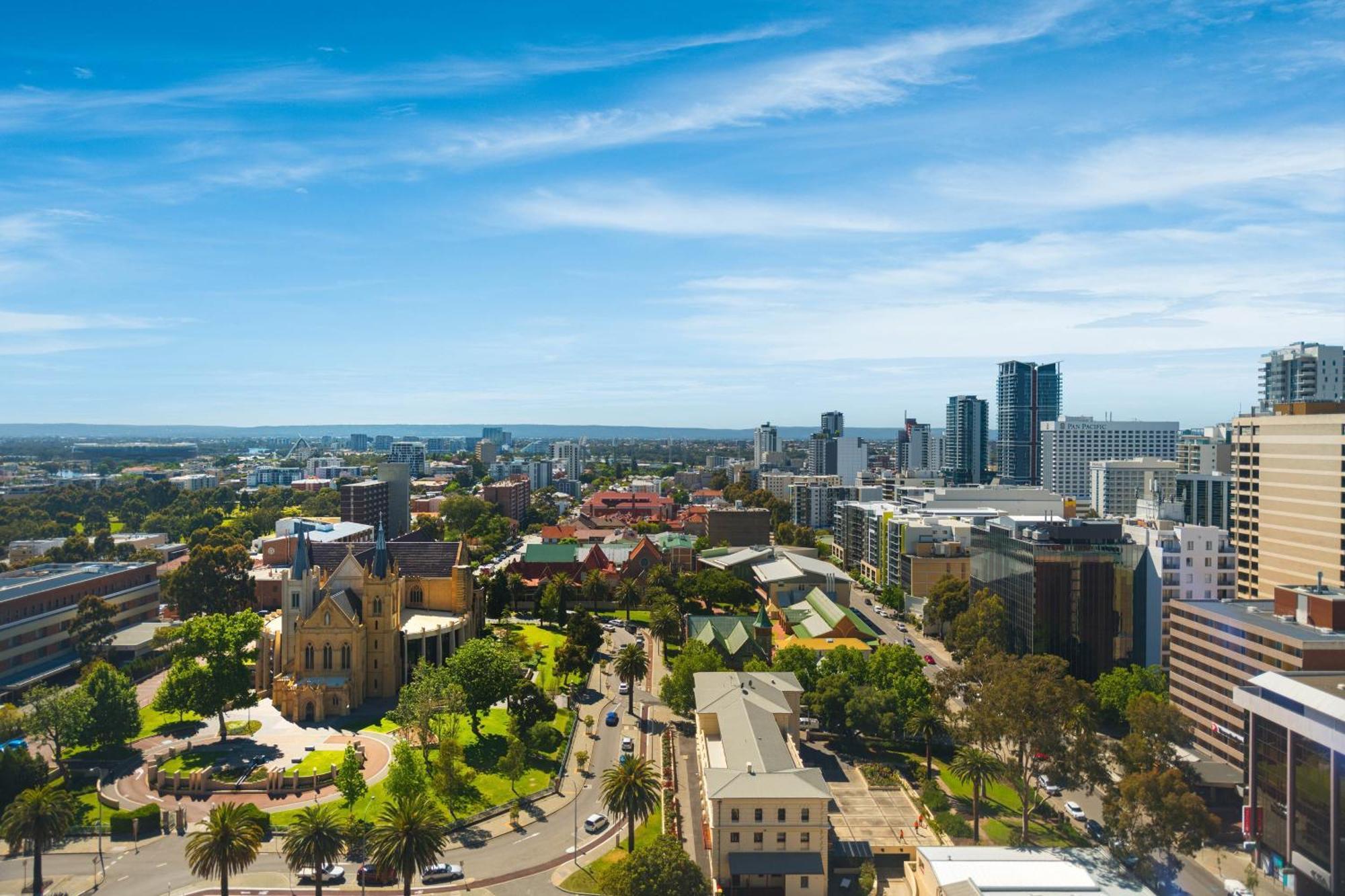 The Westin Perth Hotel Екстериор снимка Aerial view of the East Perth skyline